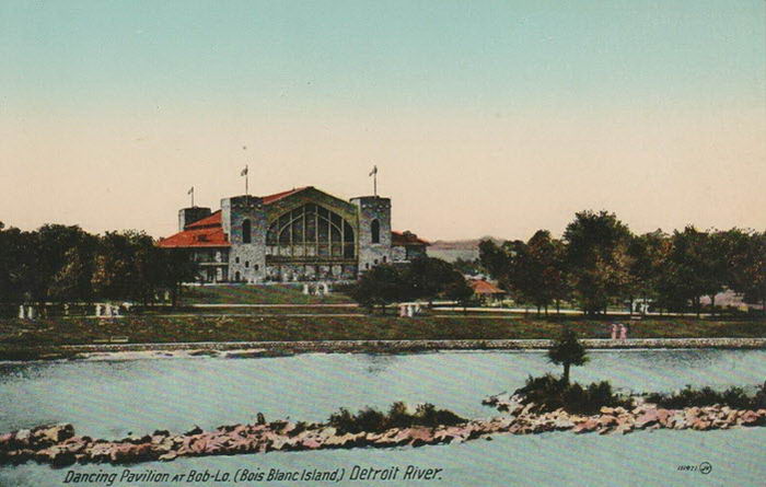 Bob-Lo Island Dance Pavillion - Old Post Card Photo Of Bob-Lo Pavillion